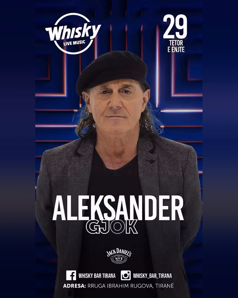 Aleksander Gjoka flyer — Whisky Bar, Tirana