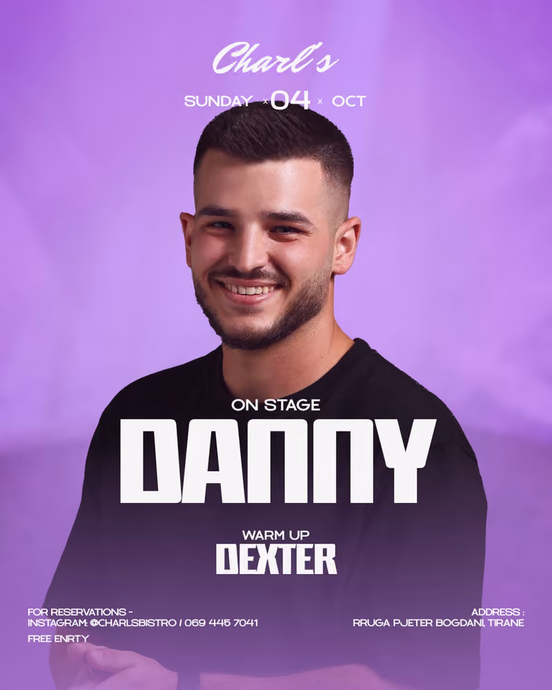 Danny flyer — Charl's Bistro, Tirana