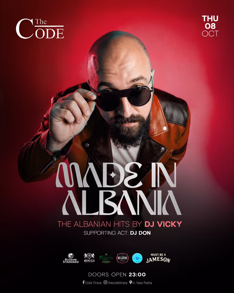 Made in Albania flyer — The Code, Tirana