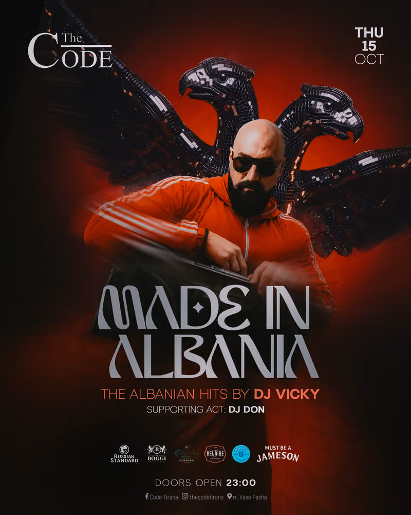 Made in Albania flyer — The Code, Tirana