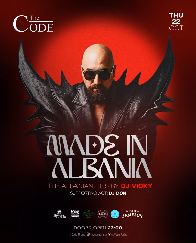 Made in Albania flyer — The Code, Tirana