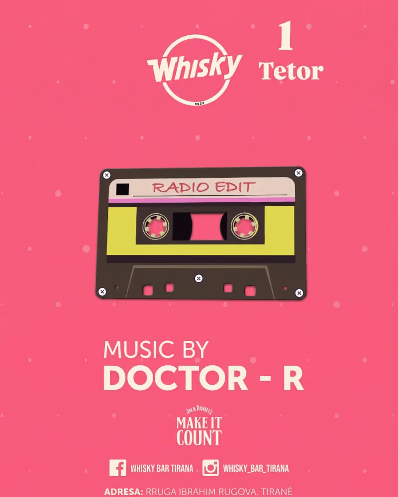 Music by Doctor R flyer — Whisky Bar, Tirana