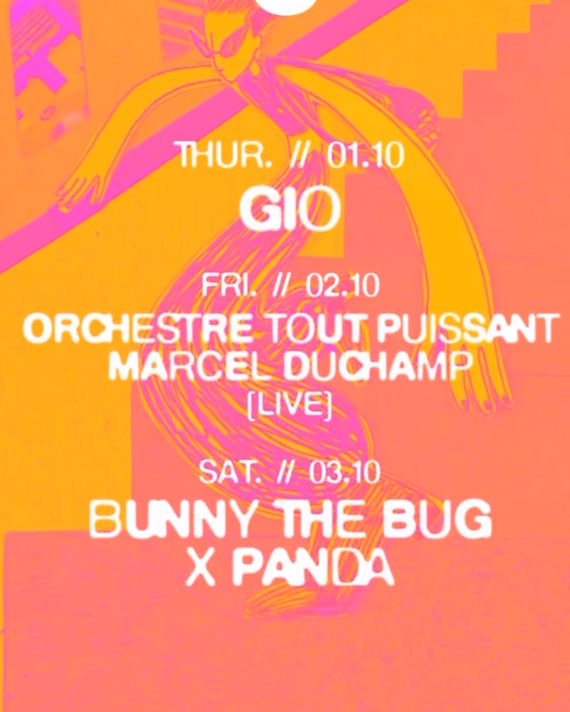 Orchestre Tout Puissant Marcel Duchamp flyer — Tunel Terrace, Tirana