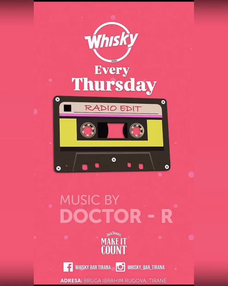 Radio Edit flyer — Whisky Bar, Tirana