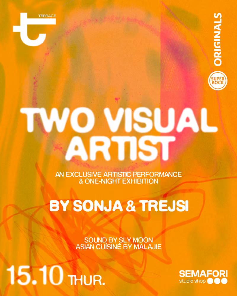 Two Visual Artists flyer — Tunel Terrace, Tirana