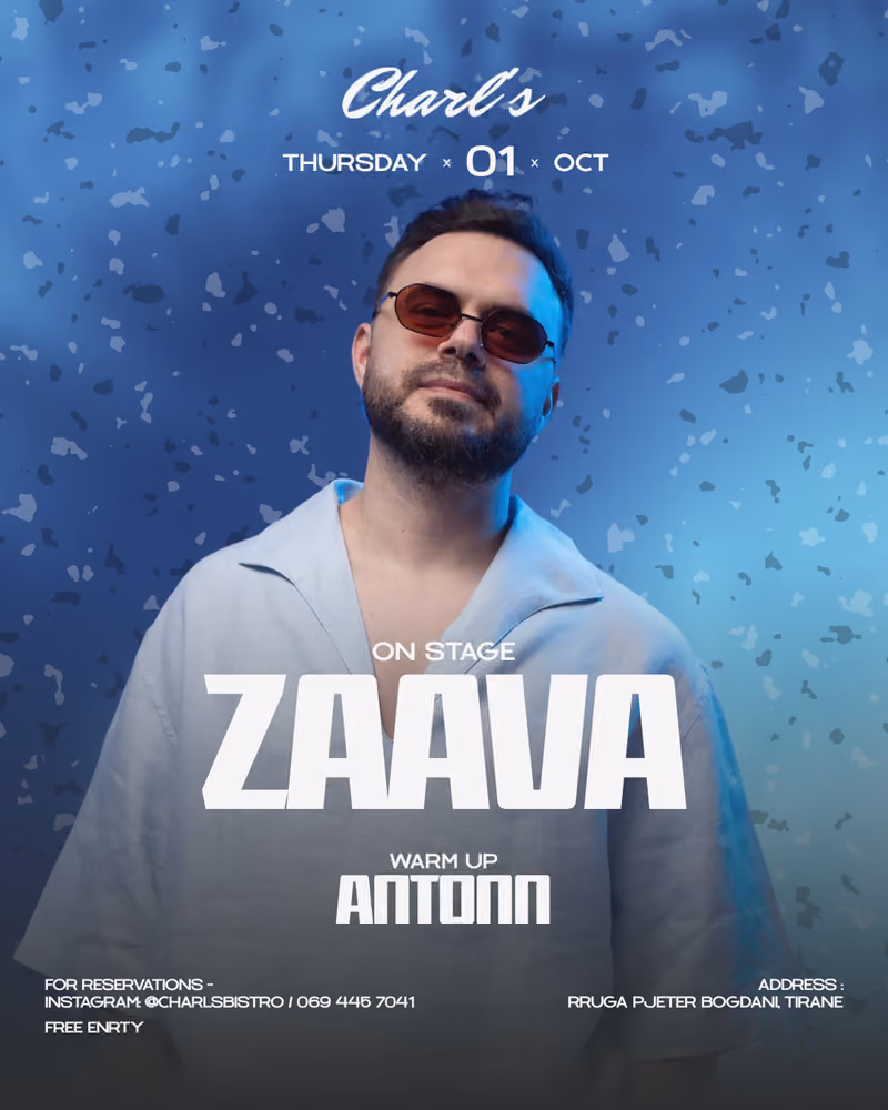 Zaava flyer — Charl's Bistro, Tirana