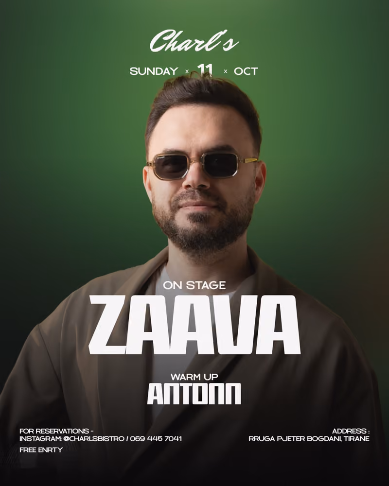 Zaava flyer — Charl's Bistro, Tirana