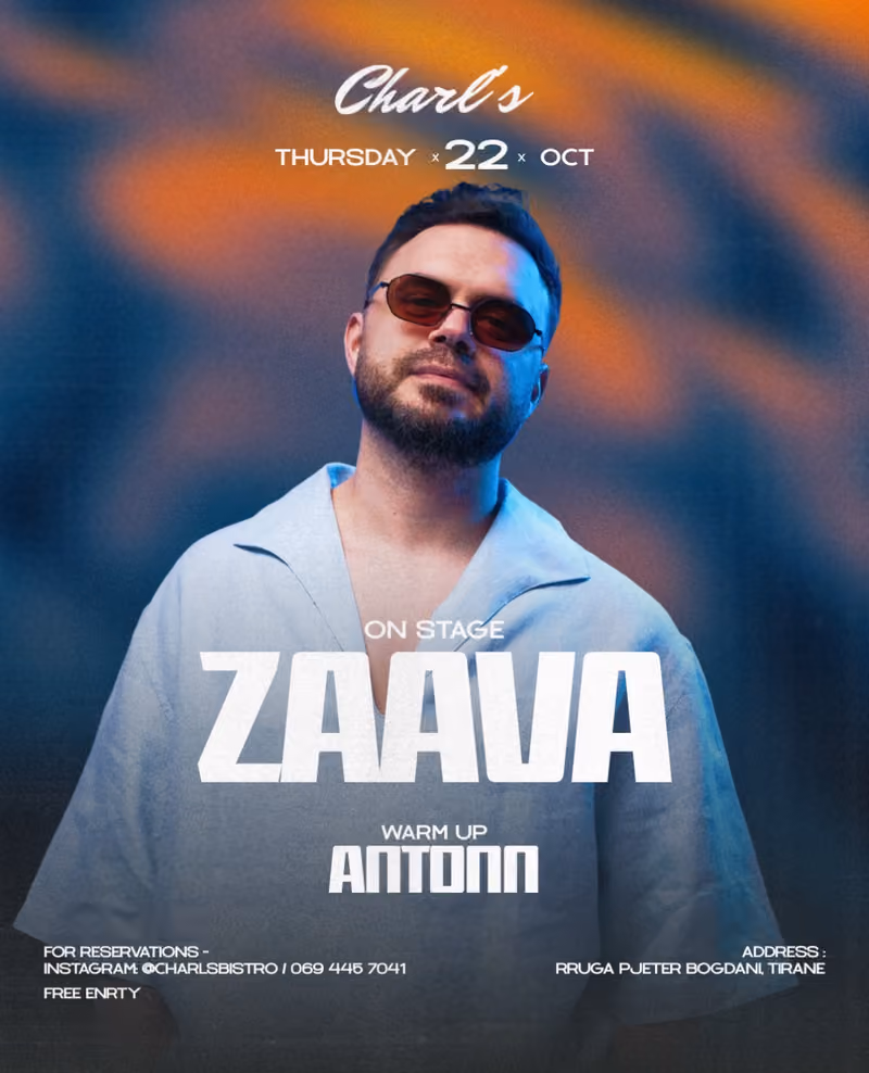 Zaava flyer — Charl's Bistro, Tirana